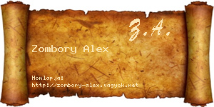 Zombory Alex névjegykártya