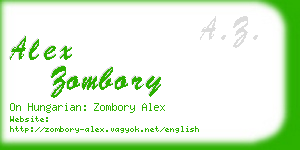 alex zombory business card
